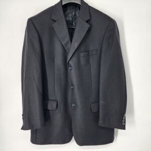 Andrew Fezza Blazer Men's 42R Black Lambswool and Cashmere Blend 3 Button EUC‎
